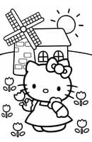 Hello Kitty kleurplaat 14